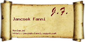 Jancsek Fanni névjegykártya