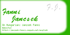 fanni jancsek business card